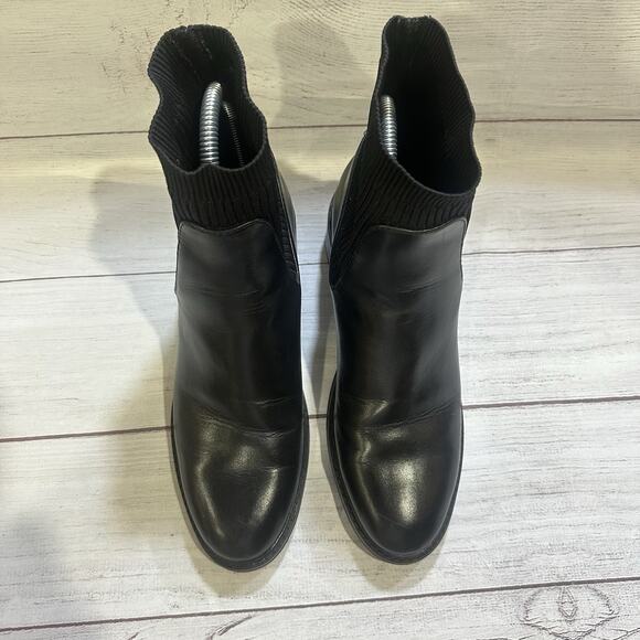 Zara Chelsea Boots Women’s Sz.7.5 Black Booties Shoes Casual Party - Picture 5 of 10